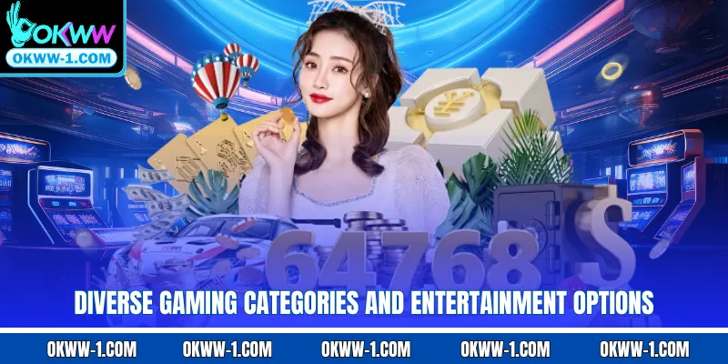 Diverse gaming categories and entertainment options