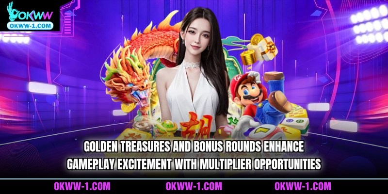 Golden treasures and bonus rounds enhance gameplay excitement with multiplier opportunities