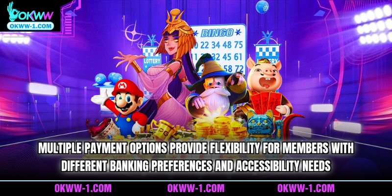 Multiple payment options provide flexibility for members with different banking preferences and accessibility needs