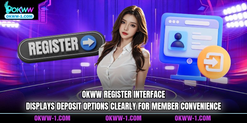 OKWW register interface displays deposit options clearly for member convenience